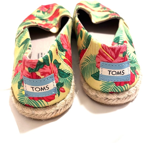 Toms Alpargata Yellow Hibiscus Floral Rope Espadrilles, Women’s size 8, New! - Picture 3 of 6